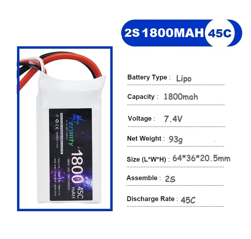 2PCS 7.4V Lipo 2S Battery 1500 - огляд і ціна Drone Battery 4S
