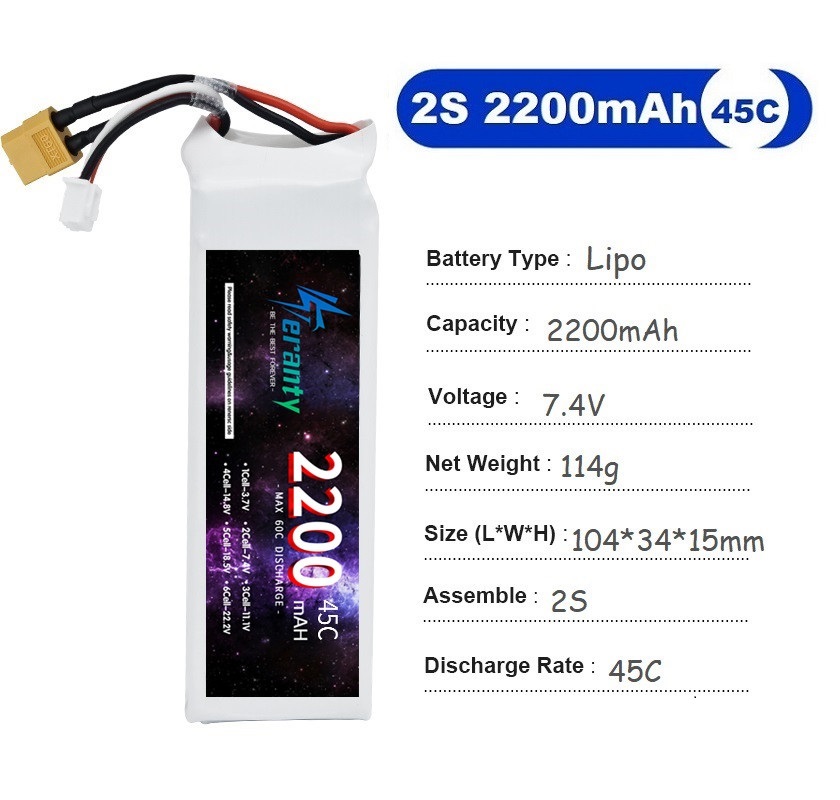 2PCS 7.4V Lipo 2S Battery 1500 - огляд і ціна Drone Battery 4S